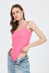 Kadın Atlet-Pembe İnce Askılı Çıtçıtlı Bodysuit 13255-rulem