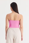 Kadın Atlet-Pembe İnce Askılı Fitted Basic Atlet 947-rulem