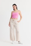 Kadın Atlet-Pembe İnce Askılı Fitted Basic Atlet 947-rulem