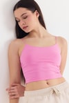 Kadın Atlet-Pembe İnce Askılı Fitted Basic Atlet 947-rulem