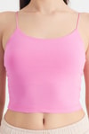Kadın Atlet-Pembe İnce Askılı Fitted Basic Atlet 947-rulem
