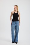 Kadın Atlet-Siyah -1121 Sıfır Kol Fitilli Halter Yaka Basic Atlet-rulem