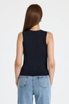 Kadın Atlet-Siyah Bisiklet Yaka Kolsuz Slim Fit Atlet 1663-rulem