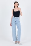 Kadın Atlet-Siyah  İnce Askılı Çıtçıtlı Bodysuit 13255-rulem