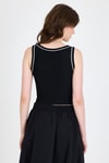 Kadın Atlet-Siyah Şerit Detaylı Örme Crop Atlet 1049-rulem