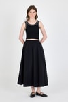 Kadın Atlet-Siyah Şerit Detaylı Örme Crop Atlet 1049-rulem