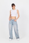 Kadın Body-Beyaz Bisiklet Yaka Crop Atlet 9189M-rulem