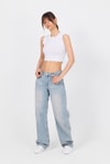Kadın Body-Beyaz Bisiklet Yaka Crop Atlet 9189M-rulem