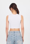 Kadın Body-Beyaz Bisiklet Yaka Crop Atlet 9189M-rulem