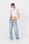Kadın Body-Beyaz Bisiklet Yaka Crop Atlet 9189M-rulem
