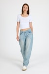 Kadın Body-Beyaz Kare Yaka Örme Body 9202M-rulem