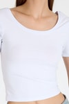 Kadın Body-Beyaz Kare Yaka Örme Body 9202M-rulem