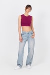 Kadın Body-Bordo Bisiklet Yaka Crop Atlet 9189M-rulem
