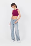 Kadın Body-Bordo Bisiklet Yaka Crop Atlet 9189M-rulem