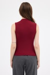 Kadın Body-Bordo Kadın Kolsuz Yüksek Yaka Body 8155A-rulem
