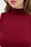 Kadın Body-Bordo Kadın Kolsuz Yüksek Yaka Body 8155A-rulem