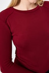 Kadın Body-Bordo Uzun Kollu Bisiklet Yaka Dikiş Detaylı Kadın Body 8223A-rulem