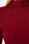 Kadın Body-Bordo Uzun Kollu Yarım Balıkçı Yaka Dikiş Detaylı Kadın Body 8225A-rulem