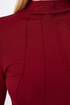 Kadın Body-Bordo Uzun Kollu Yarım Balıkçı Yaka Dikiş Detaylı Kadın Body 8225A-rulem
