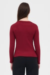 Kadın Body-Bordo V Yaka Uzun Kol Body 1452-rulem