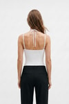 Kadın Body-Boyundan Bağlamalı Dantel Detay Çıtçıtlı Bodysuit 0348 Beyaz -rulem
