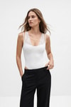 Kadın Body-Boyundan Bağlamalı Dantel Detay Çıtçıtlı Bodysuit 0348 Beyaz -rulem