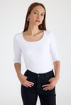 Kadın Body-Ekru Kare Yaka Örme Body 9193M-rulem