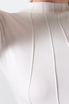 Kadın Body-Ekru Uzun Kollu Yarım Balıkçı Yaka Dikiş Detaylı Kadın Body 8225A-rulem
