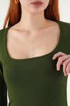 Kadın Body-Kare Yaka Badi 8267A Haki -rulem