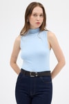 Kadın Body-Mavi Kadın Kolsuz Yüksek Yaka Body 8155A-rulem