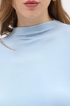 Kadın Body-Mavi Yarım Boğaz Uzun Kollu Body 2069-rulem
