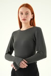 Kadın Body-Parmak Geçirmeli Bady 8162A Füme -rulem