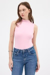 Kadın Body-Pembe Kadın Kolsuz Yüksek Yaka Body 8155A-rulem