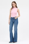 Kadın Body-Pembe Kadın Kolsuz Yüksek Yaka Body 8155A-rulem