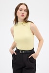 Kadın Body-Sarı Kadın Kolsuz Yüksek Yaka Body 8155A-rulem