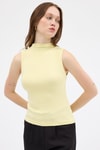 Kadın Body-Sarı Kadın Kolsuz Yüksek Yaka Body 8155A-rulem