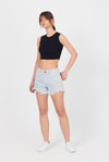 Kadın Body-Siyah Bisiklet Yaka Crop Atlet 9189M-rulem