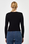 Kadın Body-Siyah Bisiklet Yaka Kurdele Aplike Detaylı Kadın Crop Body 8264A-rulem