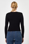 Kadın Body-Siyah Bisiklet Yaka Kurdele Aplike Detaylı Kadın Crop Body 8264A-rulem