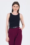 Kadın Body-Siyah Halter Yaka Vücuda Oturan Alttan Çıtçıtlı Body 9198M-rulem