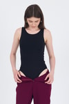 Kadın Body-Siyah Halter Yaka Vücuda Oturan Alttan Çıtçıtlı Body 9198M-rulem