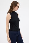 Kadın Body-Siyah Kadın Kolsuz Yüksek Yaka Body 8155A-rulem
