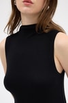 Kadın Body-Siyah Kadın Kolsuz Yüksek Yaka Body 8155A-rulem