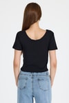 Kadın Body-Siyah Kare Yaka Örme Body 9202M-rulem