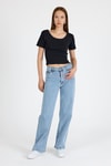 Kadın Body-Siyah Kare Yaka Örme Body 9202M-rulem