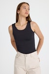 Kadın Body-Siyah Slim Fit Kolsuz Basic Atlet 9194M-rulem