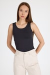 Kadın Body-Siyah Slim Fit Kolsuz Basic Atlet 9194M-rulem