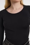 Kadın Body-Siyah Uzun Kol Bisiklet Yaka Basic Body 950-rulem