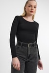 Kadın Body-Siyah Uzun Kol Bisiklet Yaka Basic Body 950-rulem