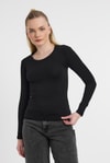 Kadın Body-Siyah Uzun Kol Bisiklet Yaka Basic Body 950-rulem